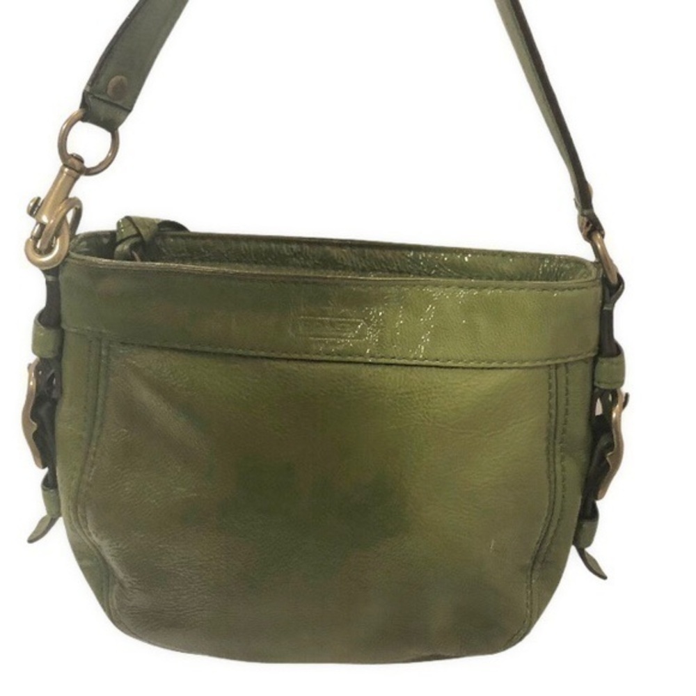 Coach vintage y2k green patent leather mini Zoe hobo bag